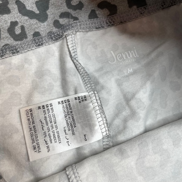 Jenni Cotton Stretch Leggings Leopard Grey Medium New - Picture 5 of 7
